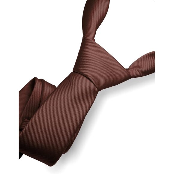 ⚡Men Coffee Imported Silk Blend Solid Color Formal Stylish Affordable Neck Tie - Picture 2 of 4